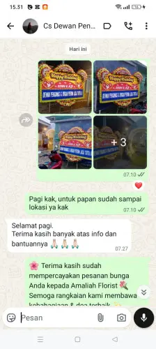 Testimonial Papan Bunga Pernikahan cimenteng jaya