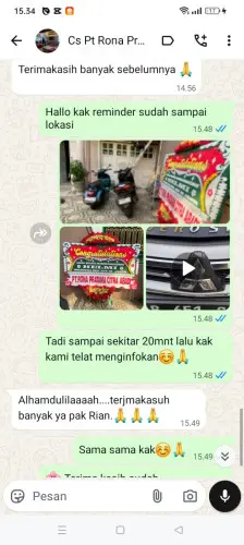 Testimonial Papan Bunga cimenteng jaya
